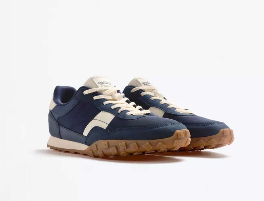 Lefties Selected Frames Navy Blue Retro Sneakers Size EUR 44